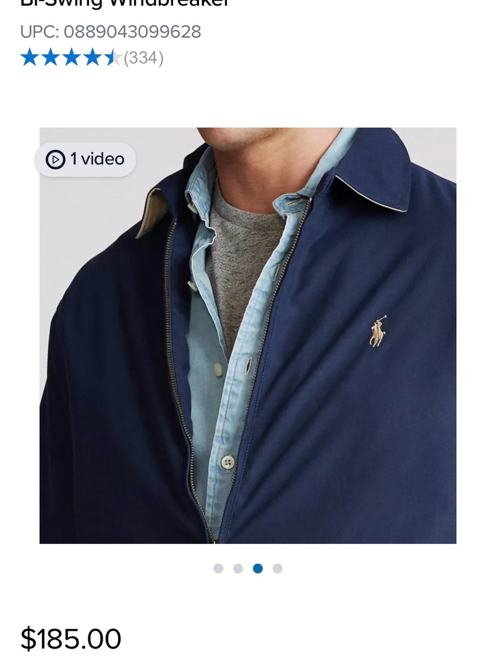 Polo by Ralph Lauren Navy Windbreaker with Gold Pony